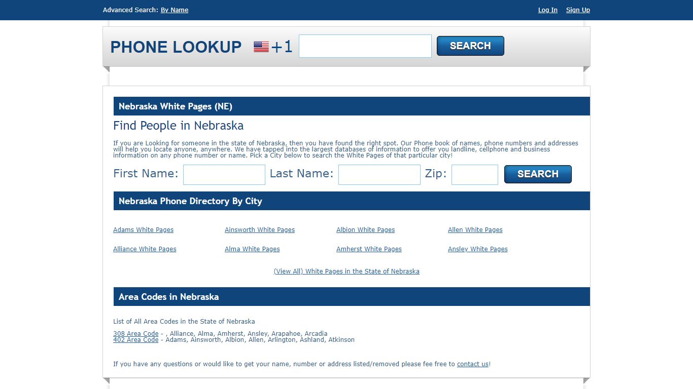 Nebraska White Pages - NE Phone Directory Lookup